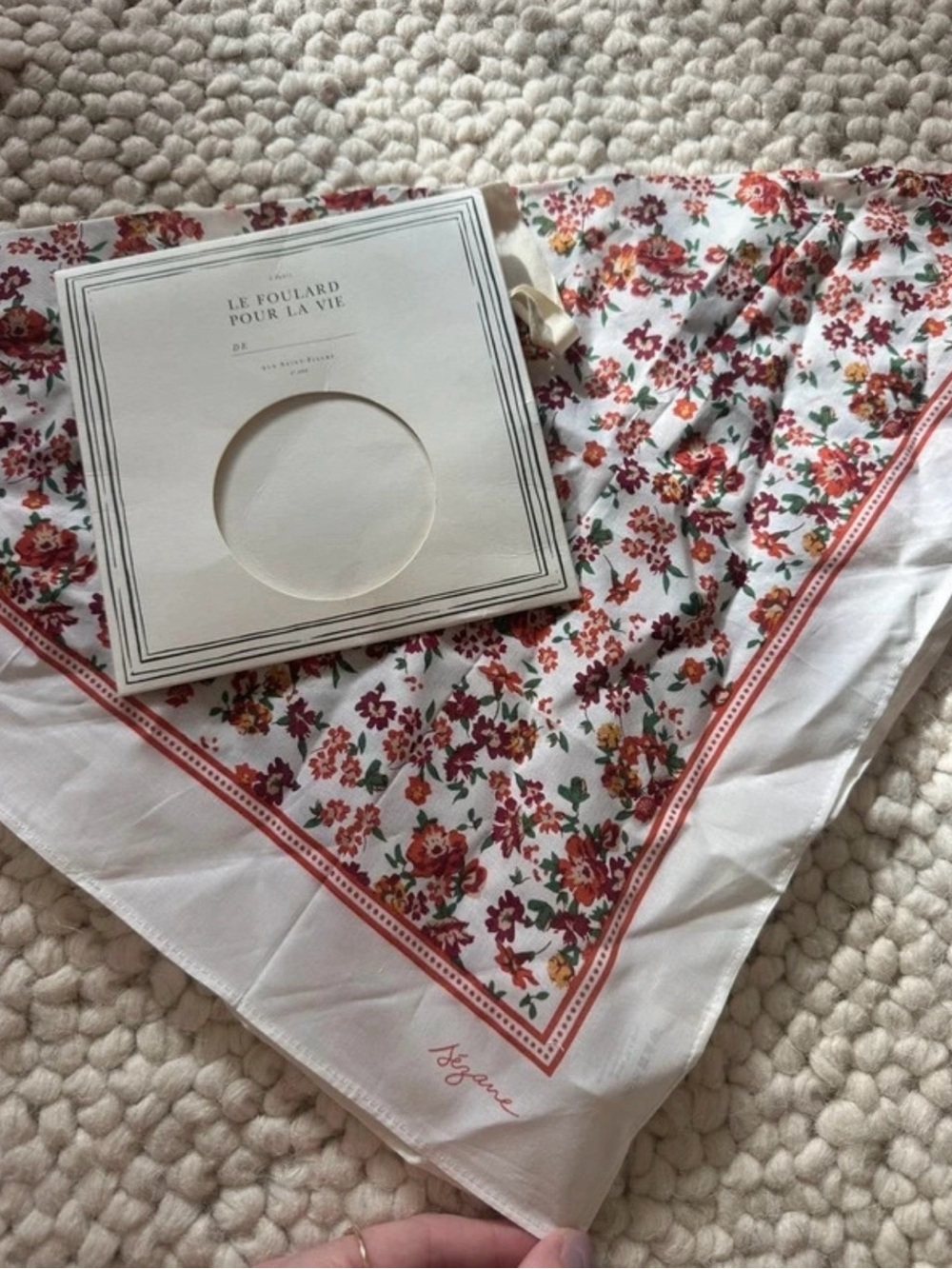 NWT Sezane cotton floral Scarf 20x20